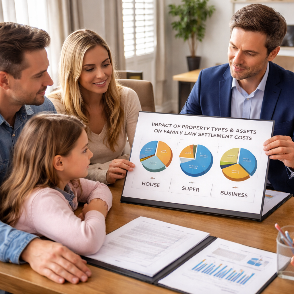 impact of property types and assets on family law settlement costs.